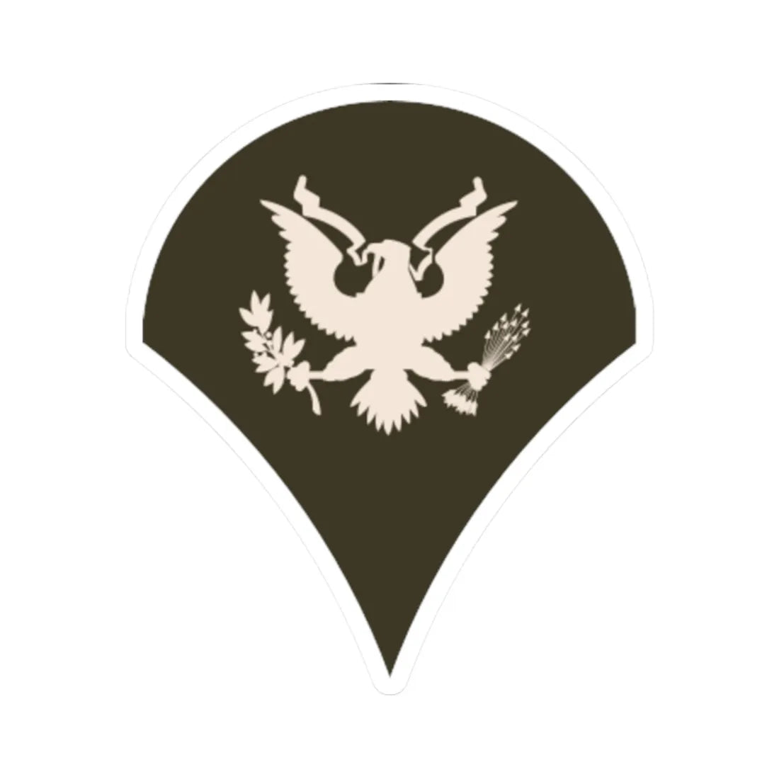 Army USA OR 04b Army greens (United States) (Military Rank) STICKER Vinyl Kiss-Cut Decal 2 Inch White - The Sticker Space