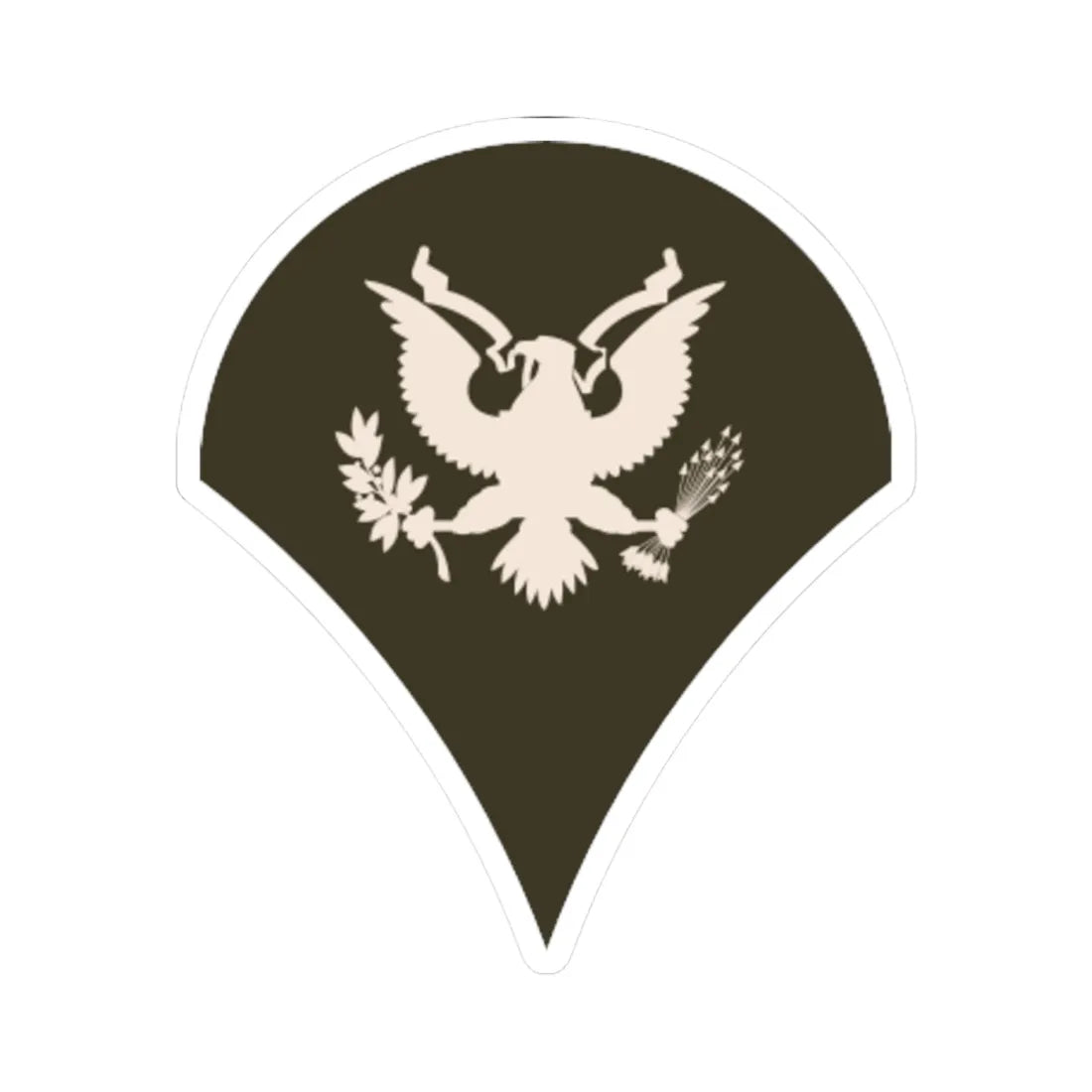 Army USA OR 04b Army greens (United States) (Military Rank) STICKER Vinyl Kiss-Cut Decal 4 Inch White - The Sticker Space