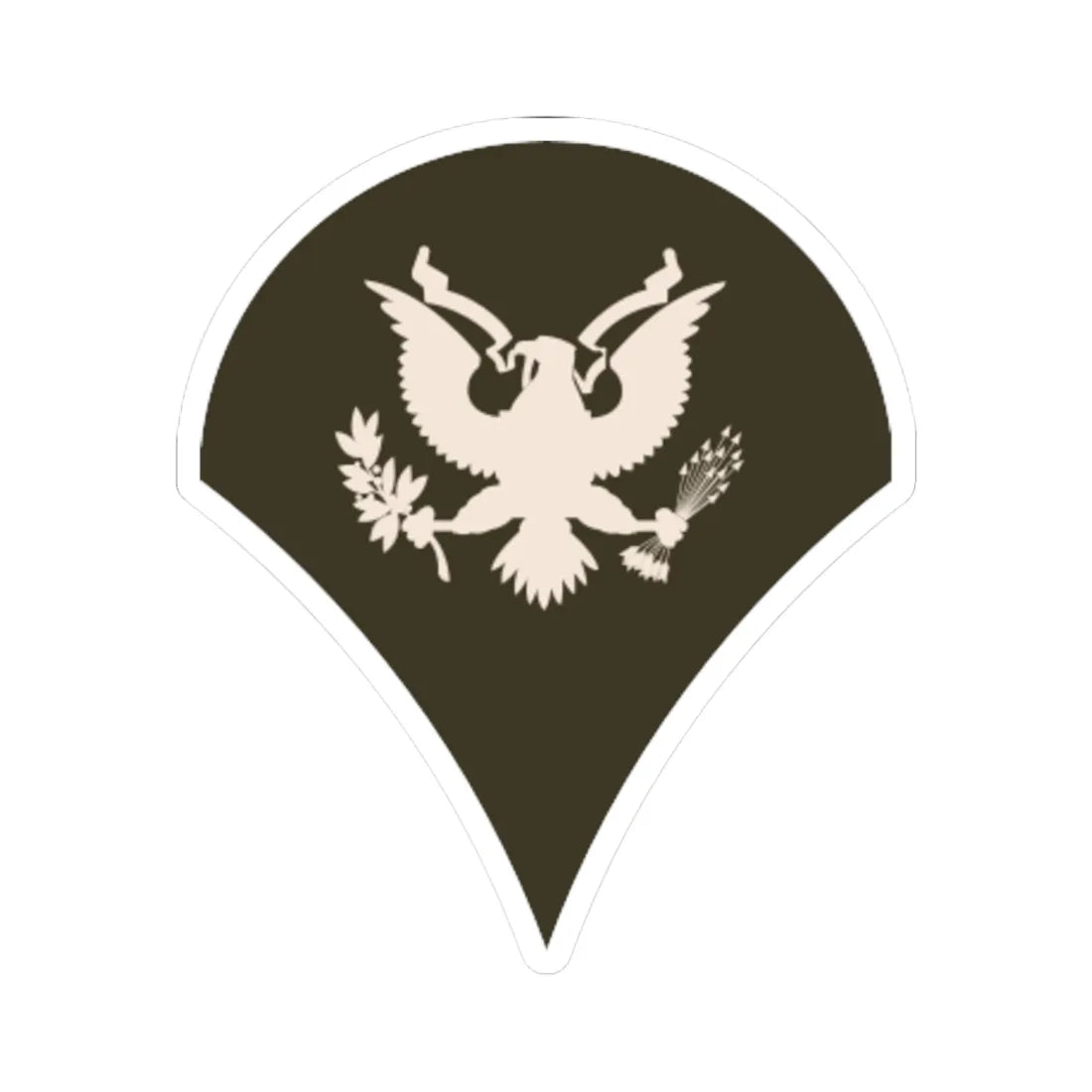 Army USA OR 04b Army greens (United States) (Military Rank) STICKER Vinyl Kiss-Cut Decal 6 Inch White - The Sticker Space