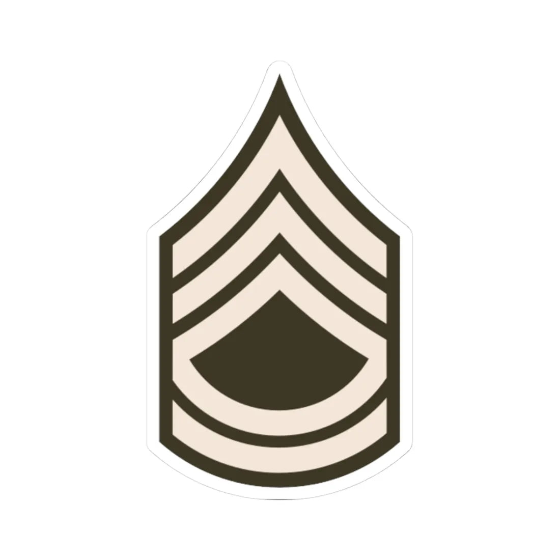 Army USA OR 07 Army greens (United States) (Military Rank) STICKER Vinyl Kiss-Cut Decal 3 Inch White - The Sticker Space