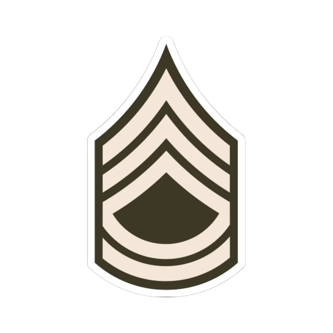 Army USA OR 07 Army greens (United States) (Military Rank) STICKER Vinyl Kiss-Cut Decal 4 Inch White - The Sticker Space