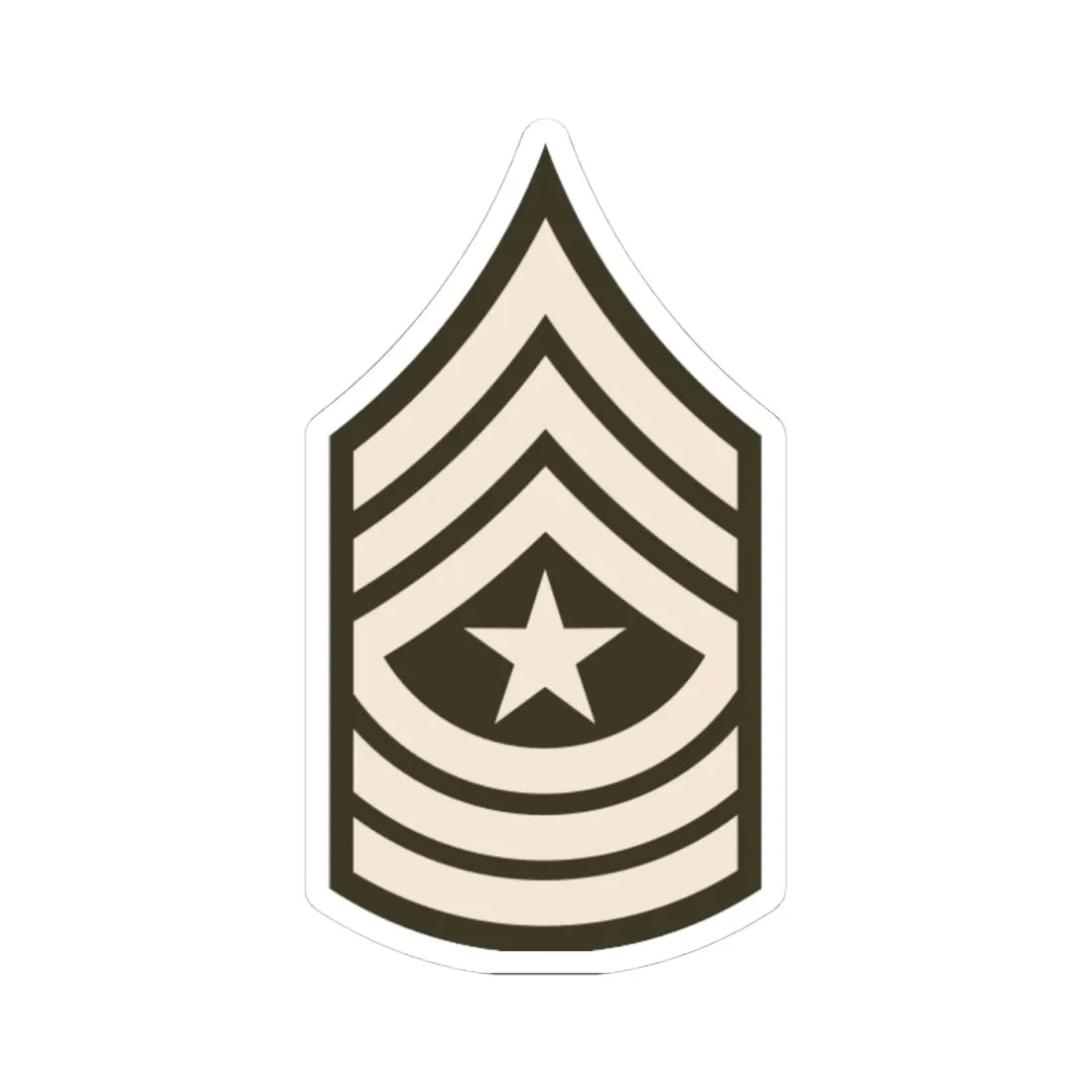 Army USA OR 09c Army greens (United States) (Military Rank) STICKER Vinyl Kiss-Cut Decal 4 Inch White - The Sticker Space