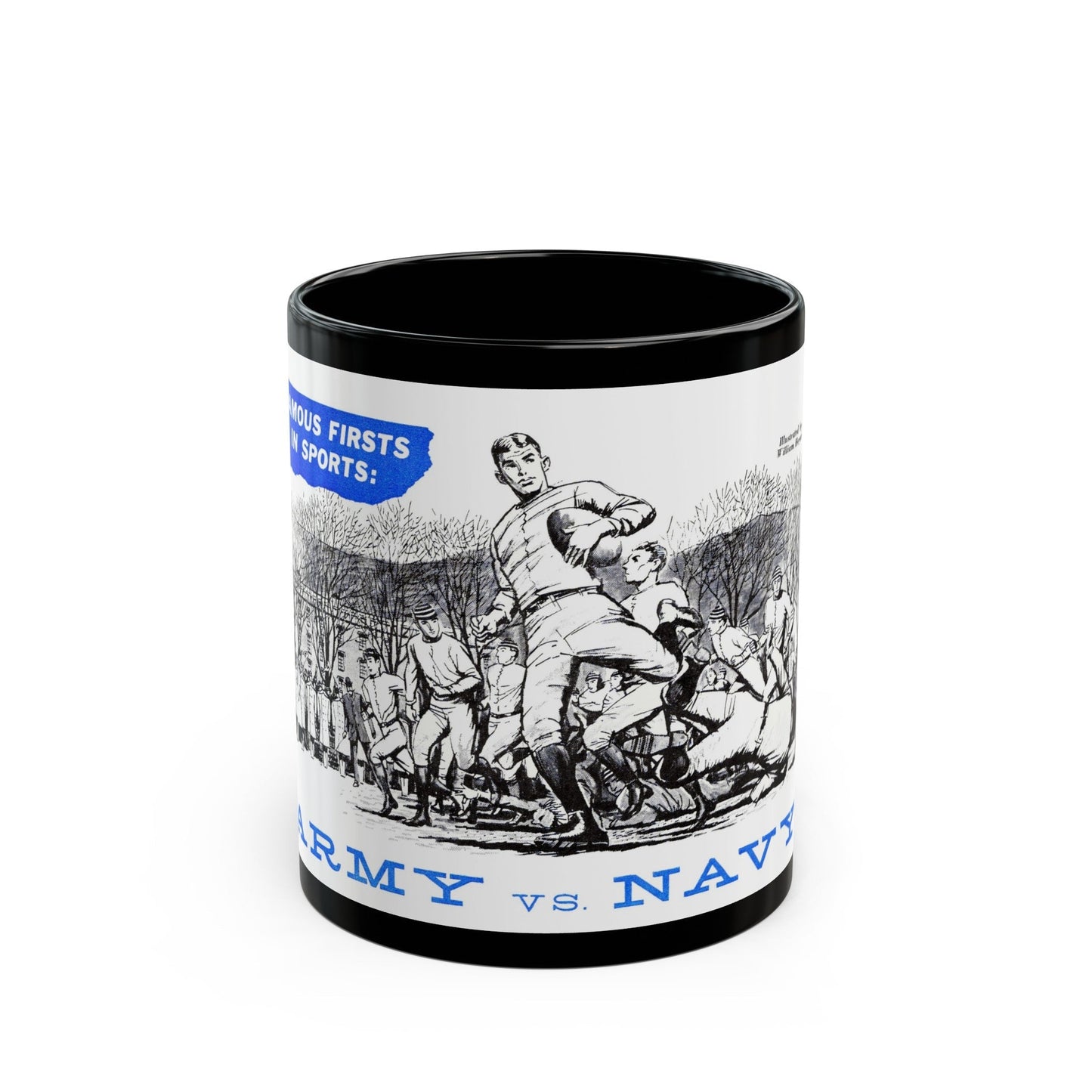 Army vs. Navy, Bluebook Magazine, November 1955 - Black Coffee Mug-11oz-The Sticker Space