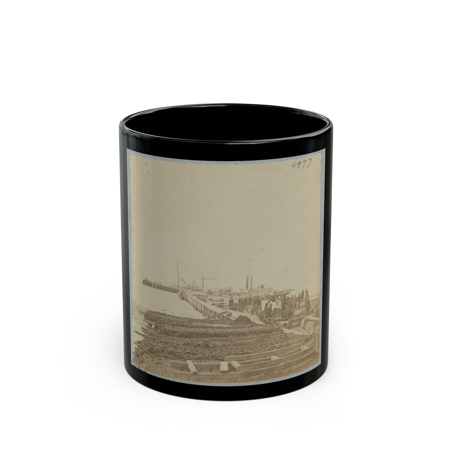 Army Wharf (U.S. Civil War) Black Coffee Mug-11oz-The Sticker Space