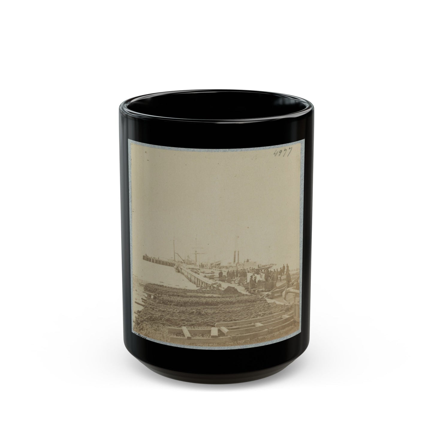 Army Wharf (U.S. Civil War) Black Coffee Mug-15oz-The Sticker Space