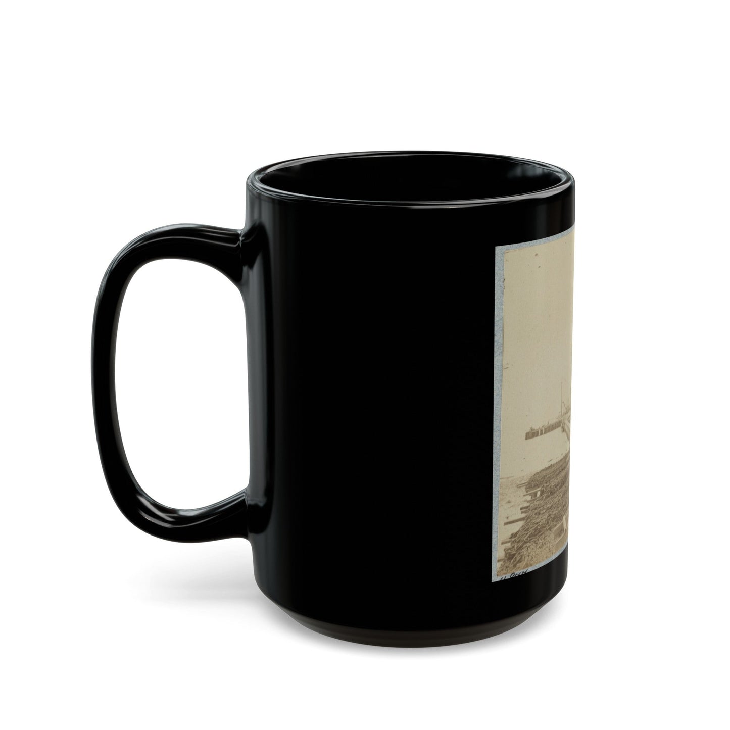 Army Wharf (U.S. Civil War) Black Coffee Mug-The Sticker Space