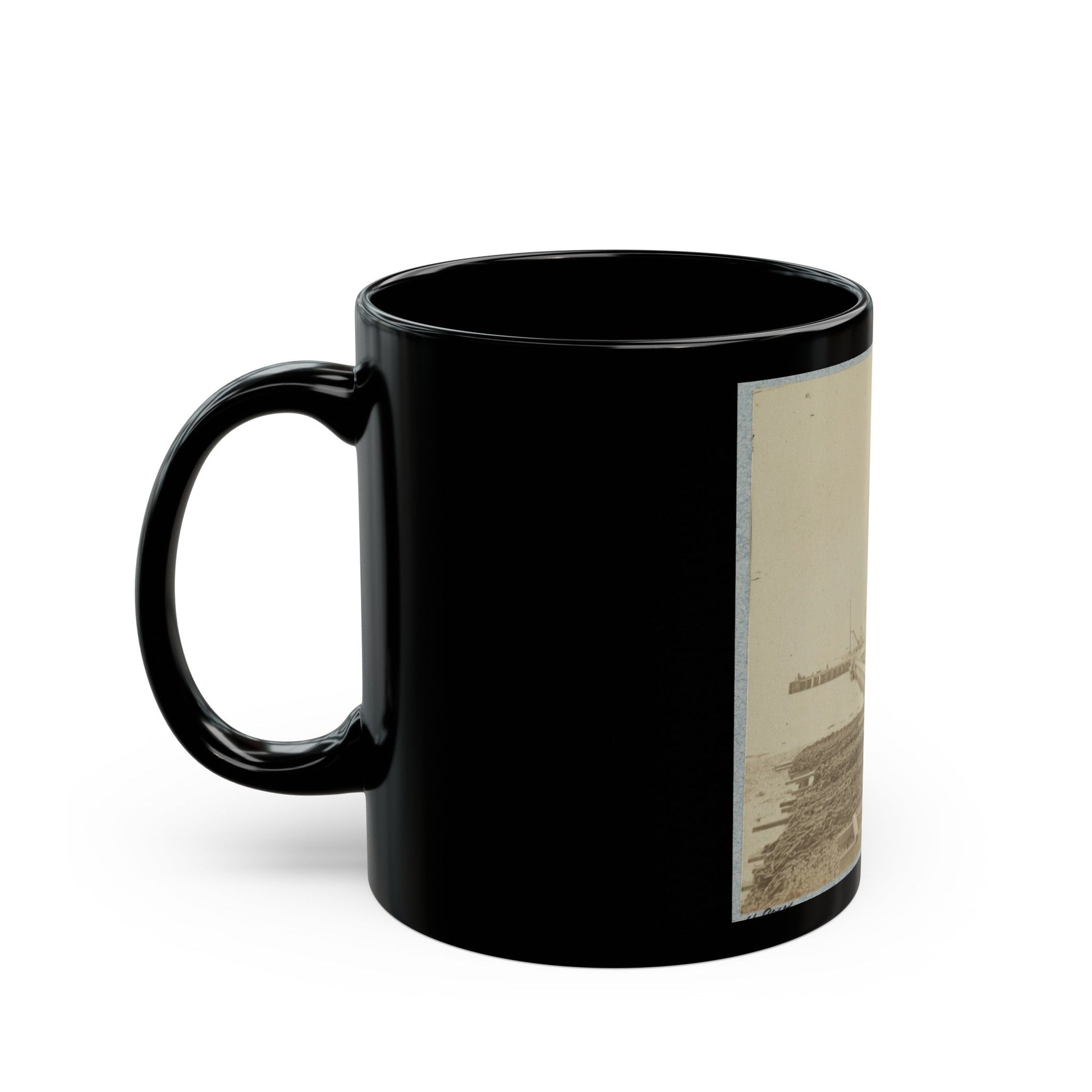 Army Wharf (U.S. Civil War) Black Coffee Mug-The Sticker Space