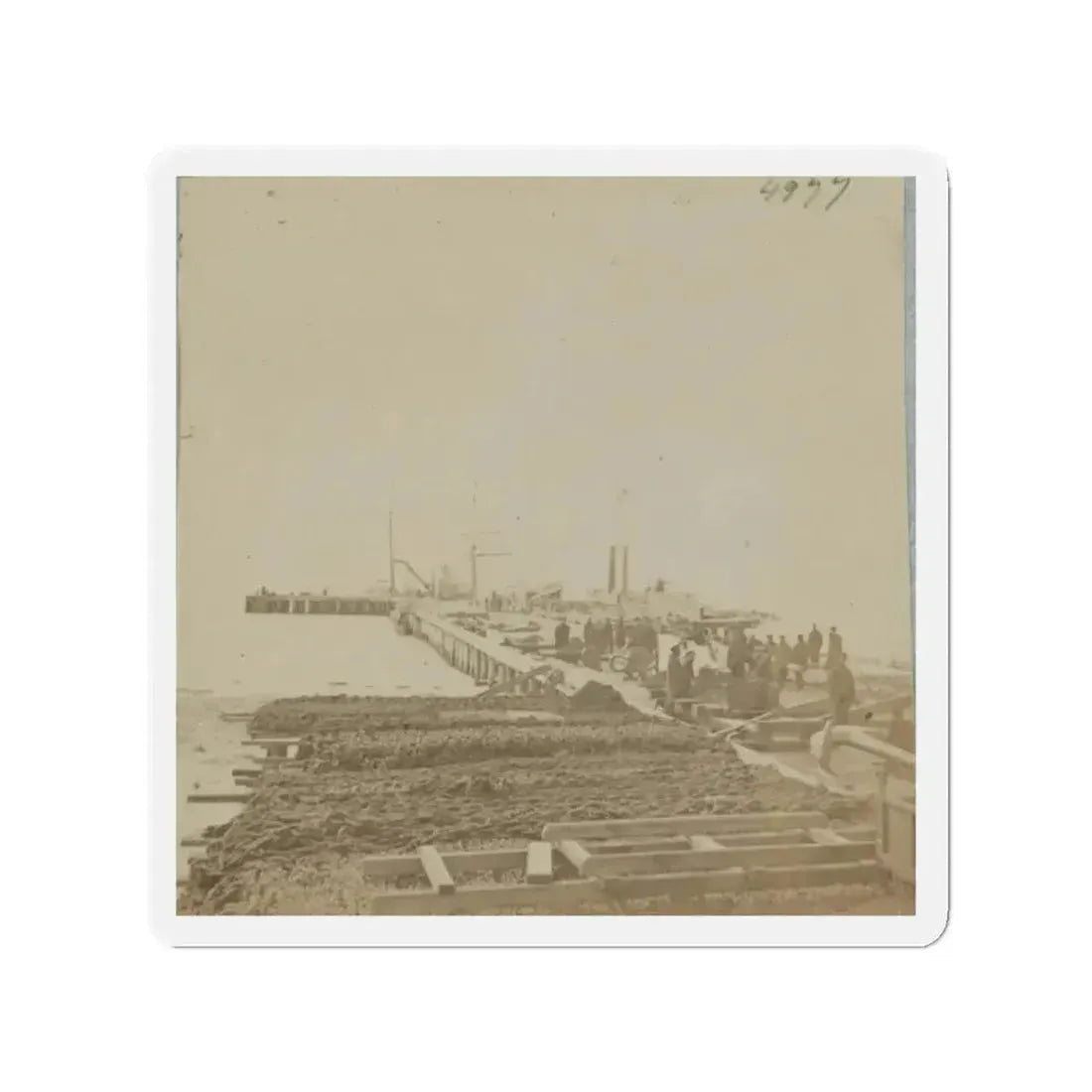 Army Wharf (U.S. Civil War) Refrigerator Magnet 2" x 2" Die-Cut 1 pc - The Sticker Space