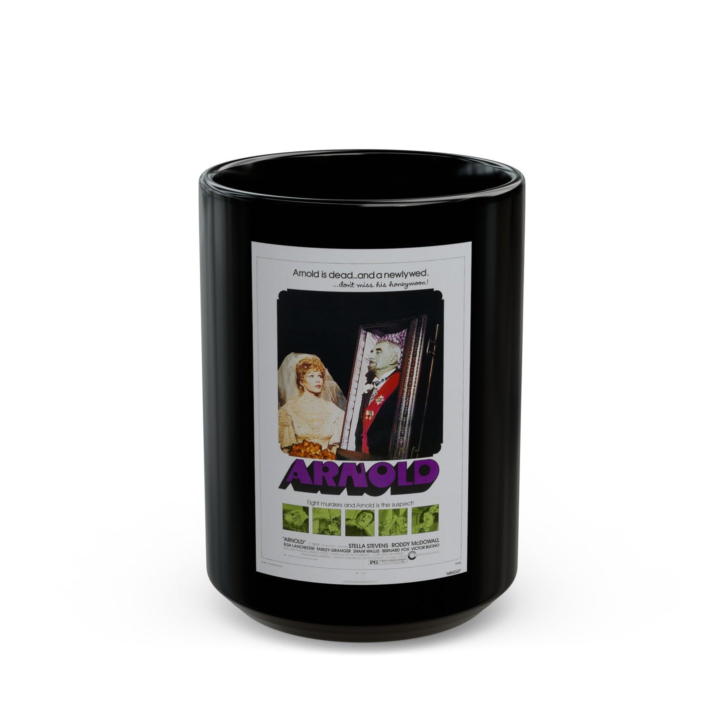 ARNOLD 1973 Movie Poster - Black Coffee Mug-15oz-The Sticker Space