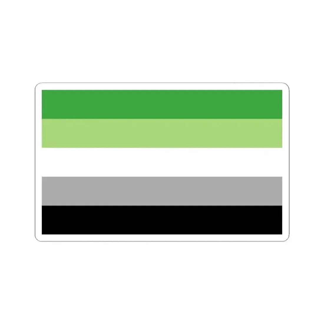 Aromantic Pride Flag - STICKER Vinyl Kiss-Cut Decal 2 Inch White - The Sticker Space