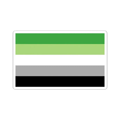 Aromantic Pride Flag - STICKER Vinyl Kiss-Cut Decal 2 Inch White - The Sticker Space