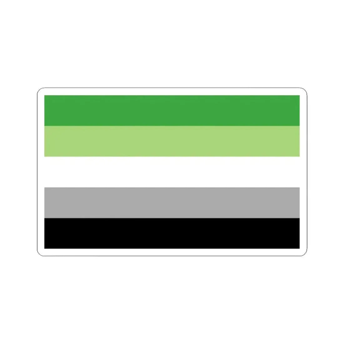 Aromantic Pride Flag - STICKER Vinyl Kiss-Cut Decal 3 Inch White - The Sticker Space