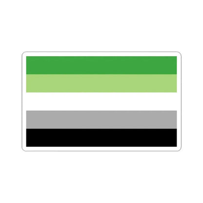 Aromantic Pride Flag - STICKER Vinyl Kiss-Cut Decal 3 Inch White - The Sticker Space