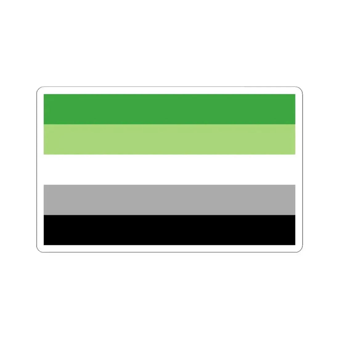 Aromantic Pride Flag - STICKER Vinyl Kiss-Cut Decal 4 Inch White - The Sticker Space