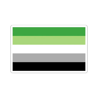 Aromantic Pride Flag - STICKER Vinyl Kiss-Cut Decal 4 Inch White - The Sticker Space