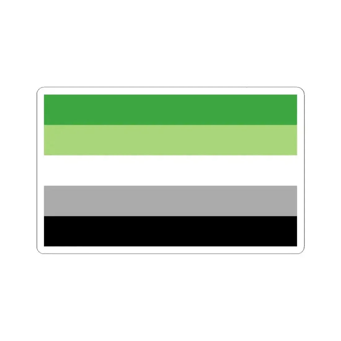 Aromantic Pride Flag - STICKER Vinyl Kiss-Cut Decal 6 Inch White - The Sticker Space