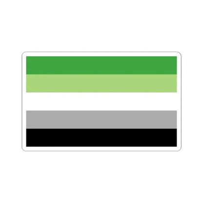 Aromantic Pride Flag - STICKER Vinyl Kiss-Cut Decal 6 Inch White - The Sticker Space