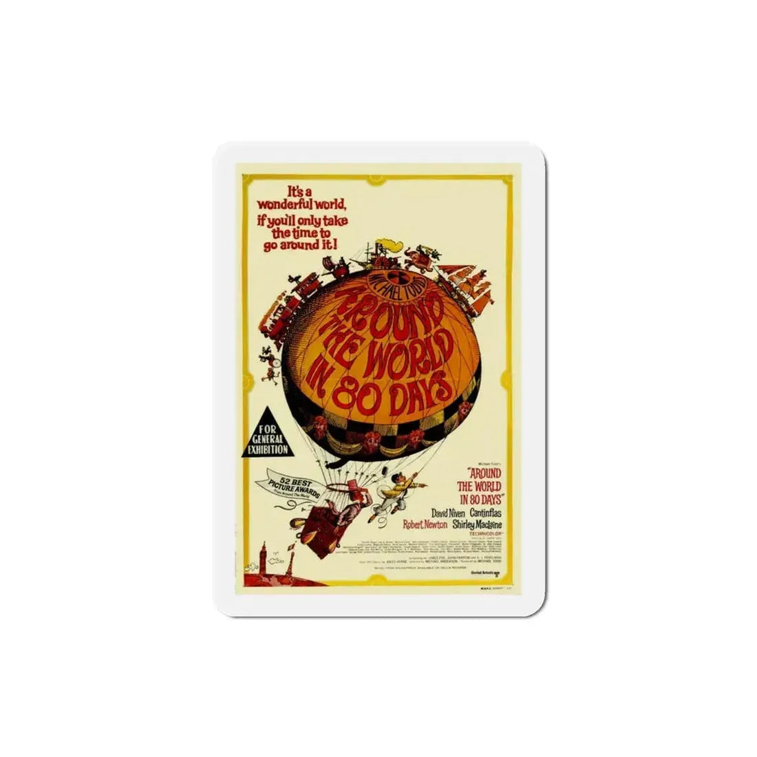 Around the World in 80 Days 1956 Movie Poster Refrigerator Magnet 3 Inch - The Sticker Space