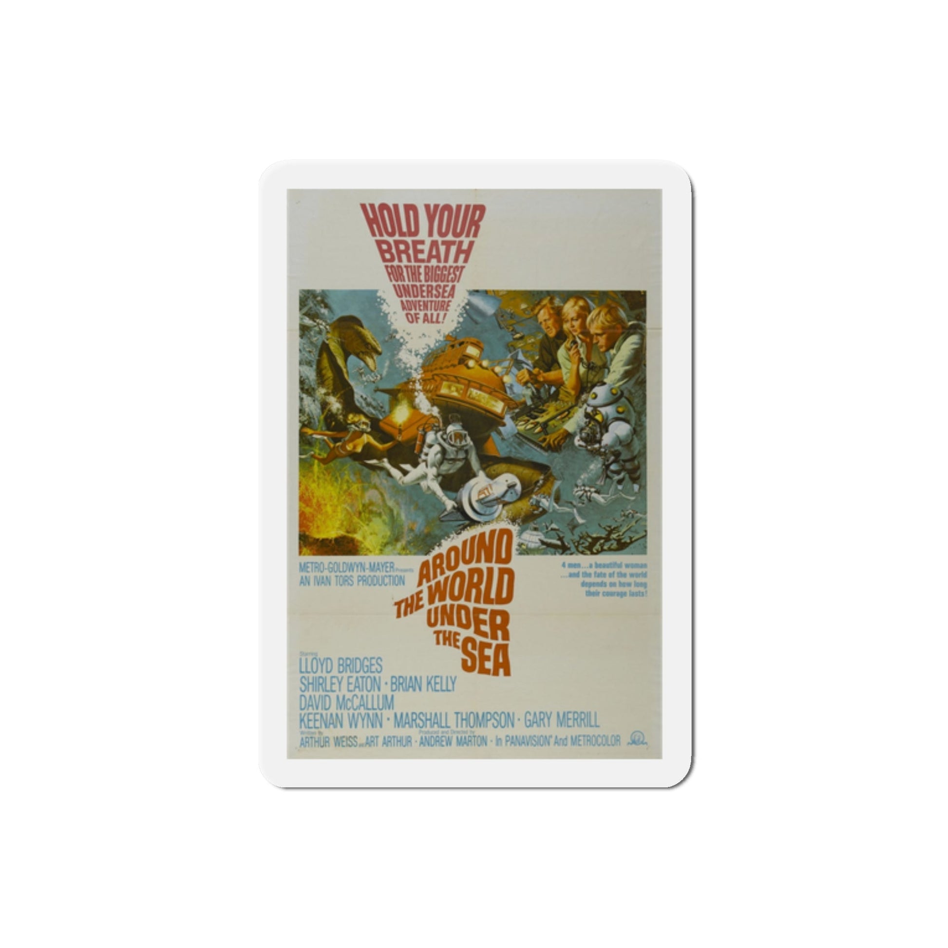 Around the World Under the Sea 1966 Movie Poster Die-Cut Magnet-2 Inch-The Sticker Space