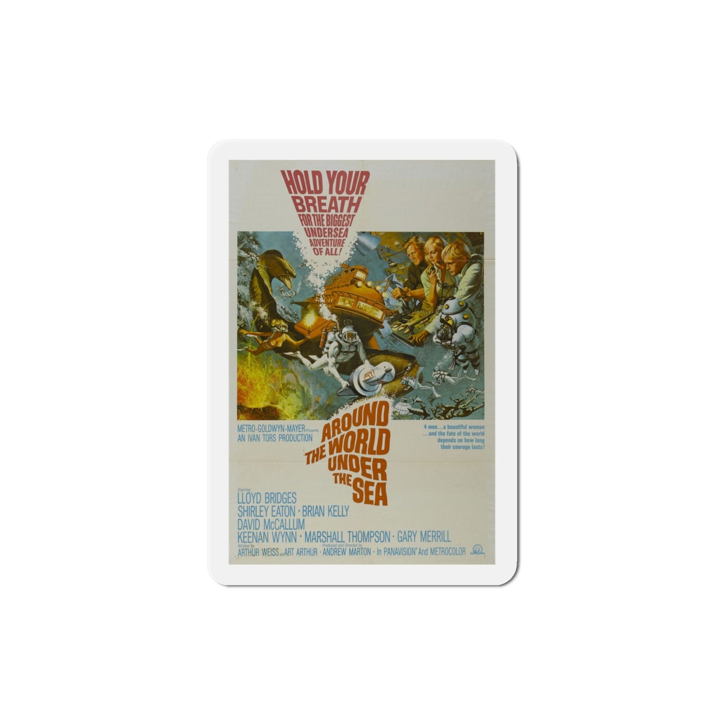 Around the World Under the Sea 1966 Movie Poster Die-Cut Magnet-4 Inch-The Sticker Space