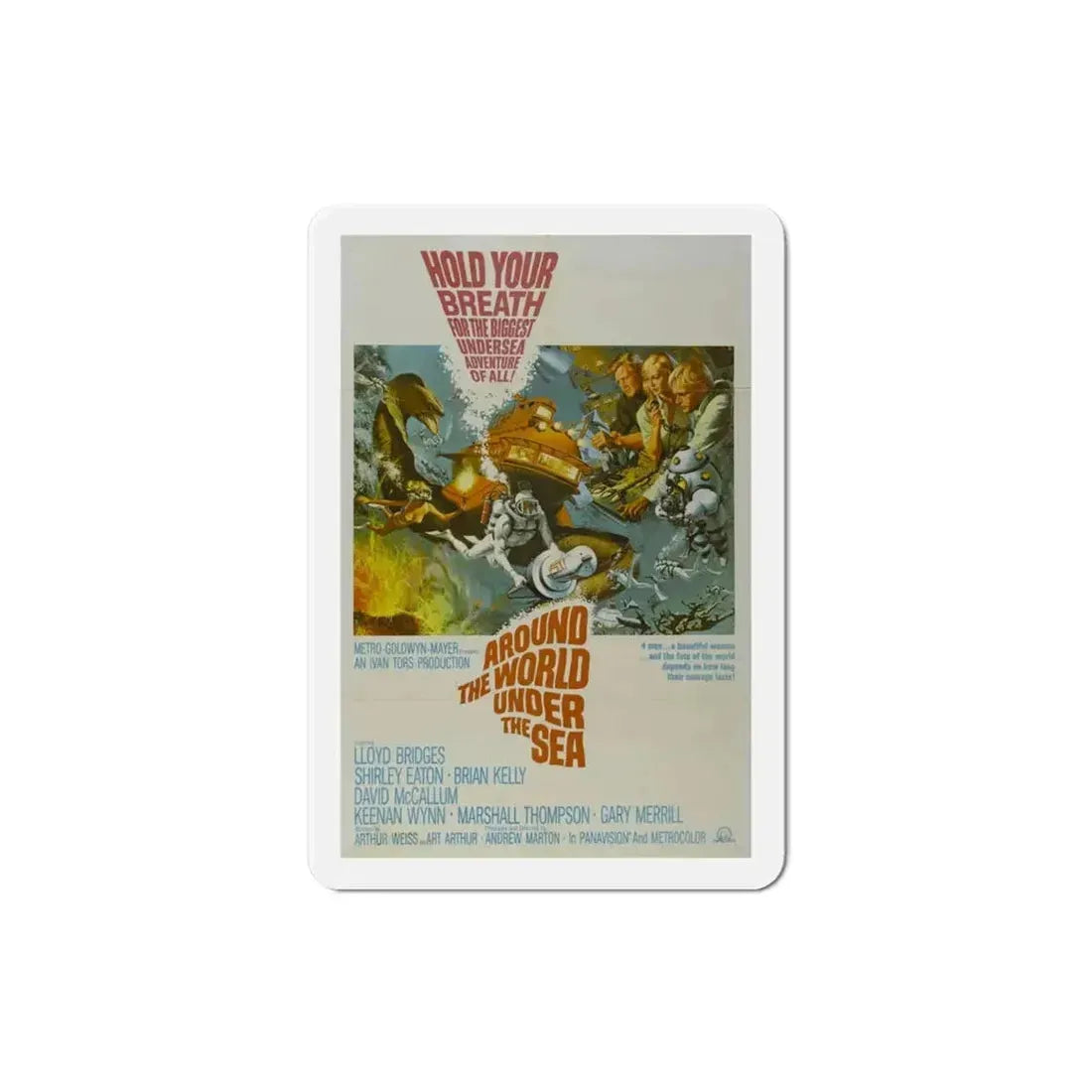 Around the World Under the Sea 1966 Movie Poster Refrigerator Magnet - The Sticker Space