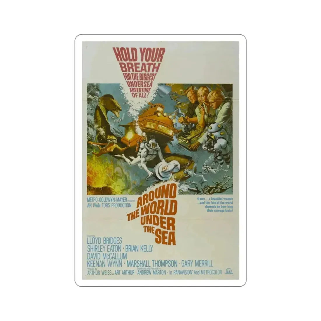 Around the World Under the Sea 1966 Movie Poster STICKER Vinyl Die-Cut Decal - The Sticker Space