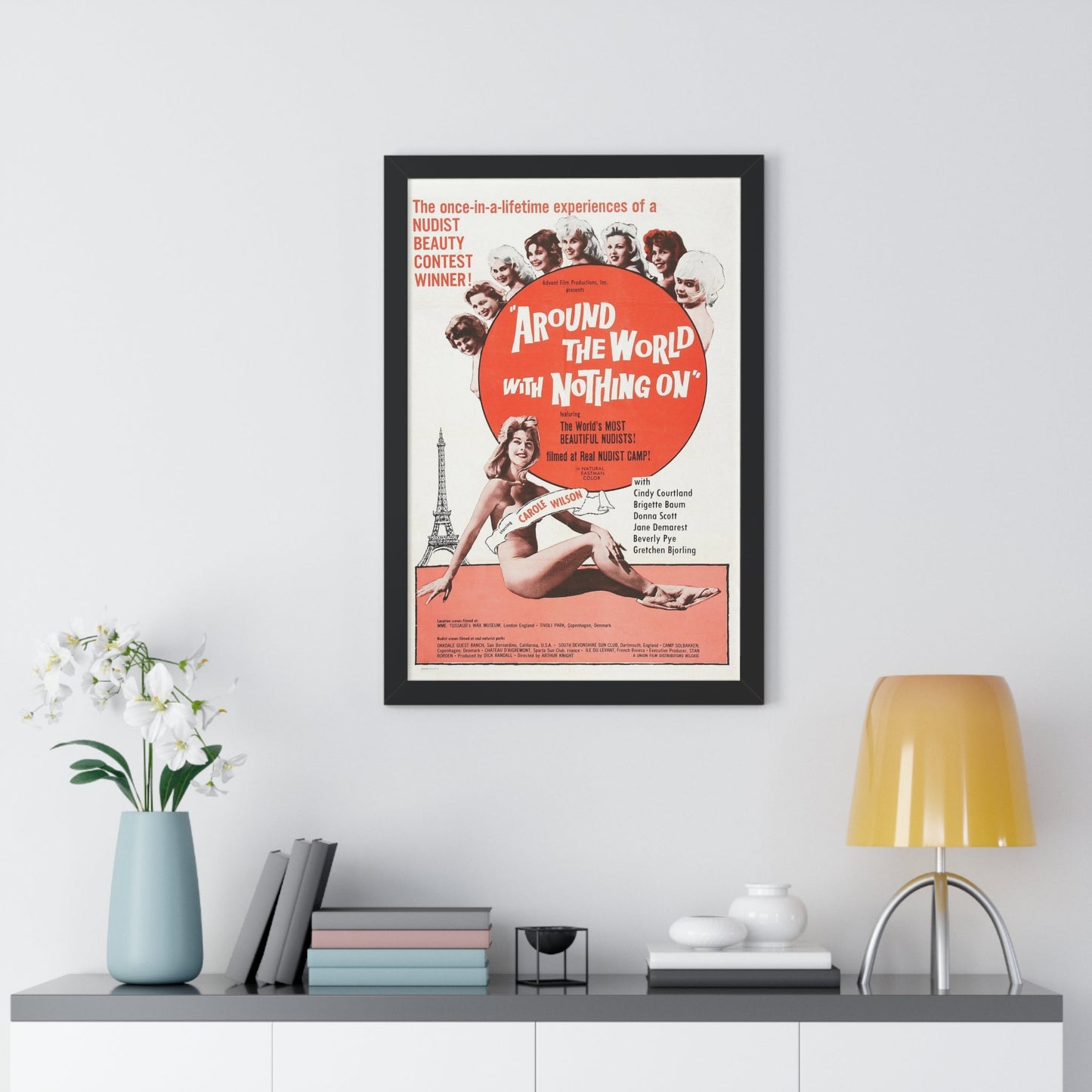 AROUND THE WORLD WITH NOTHING ON 1963 - Framed Movie Poster-The Sticker Space