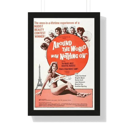 AROUND THE WORLD WITH NOTHING ON 1963 - Framed Movie Poster - The Sticker Space