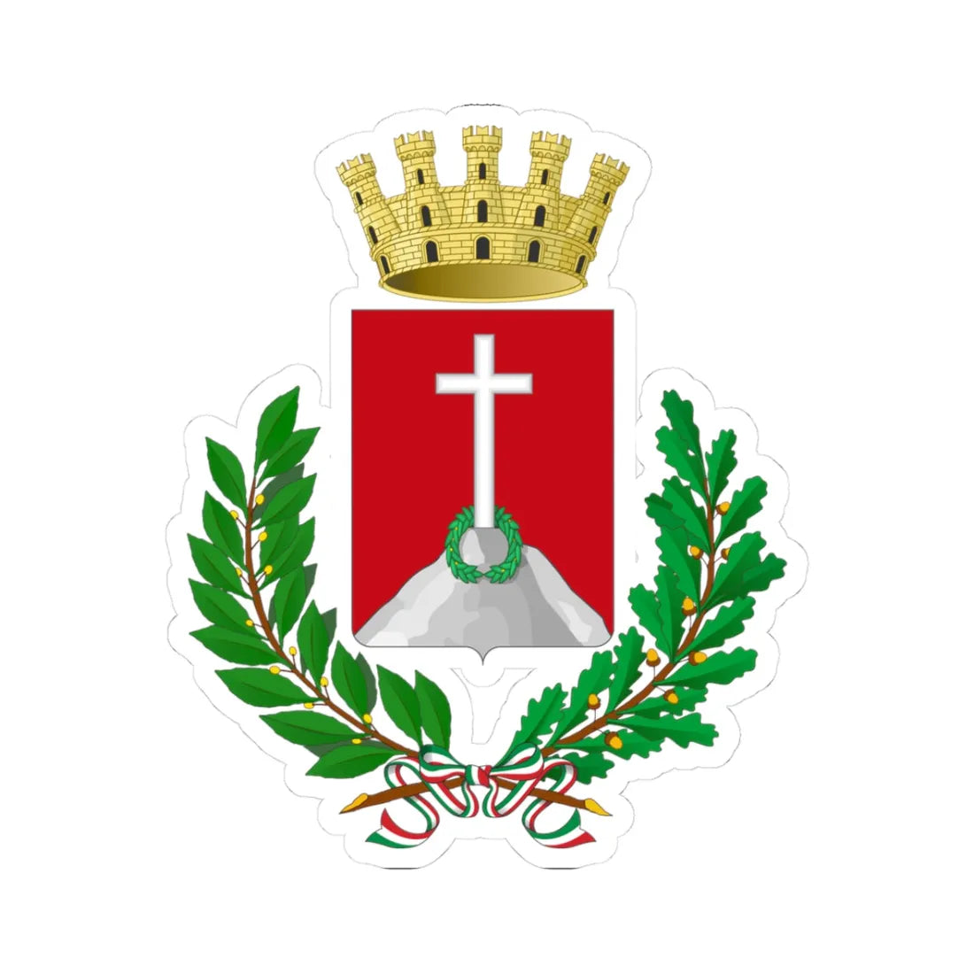 Arquà Petrarca-Stemma (Italy) (Coat of Arms) STICKER Vinyl Kiss-Cut Decal 3 Inch White - The Sticker Space