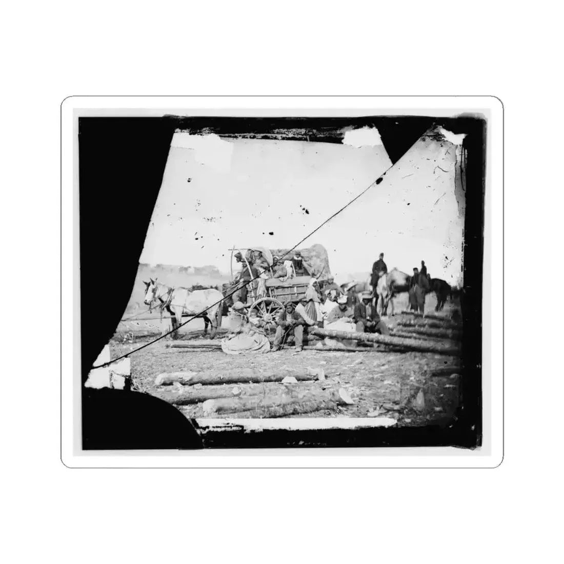 Arrival of Negro Family in the Lines(2) (U.S. Civil War) STICKER Vinyl Kiss-Cut Decal 4 Inch White - The Sticker Space