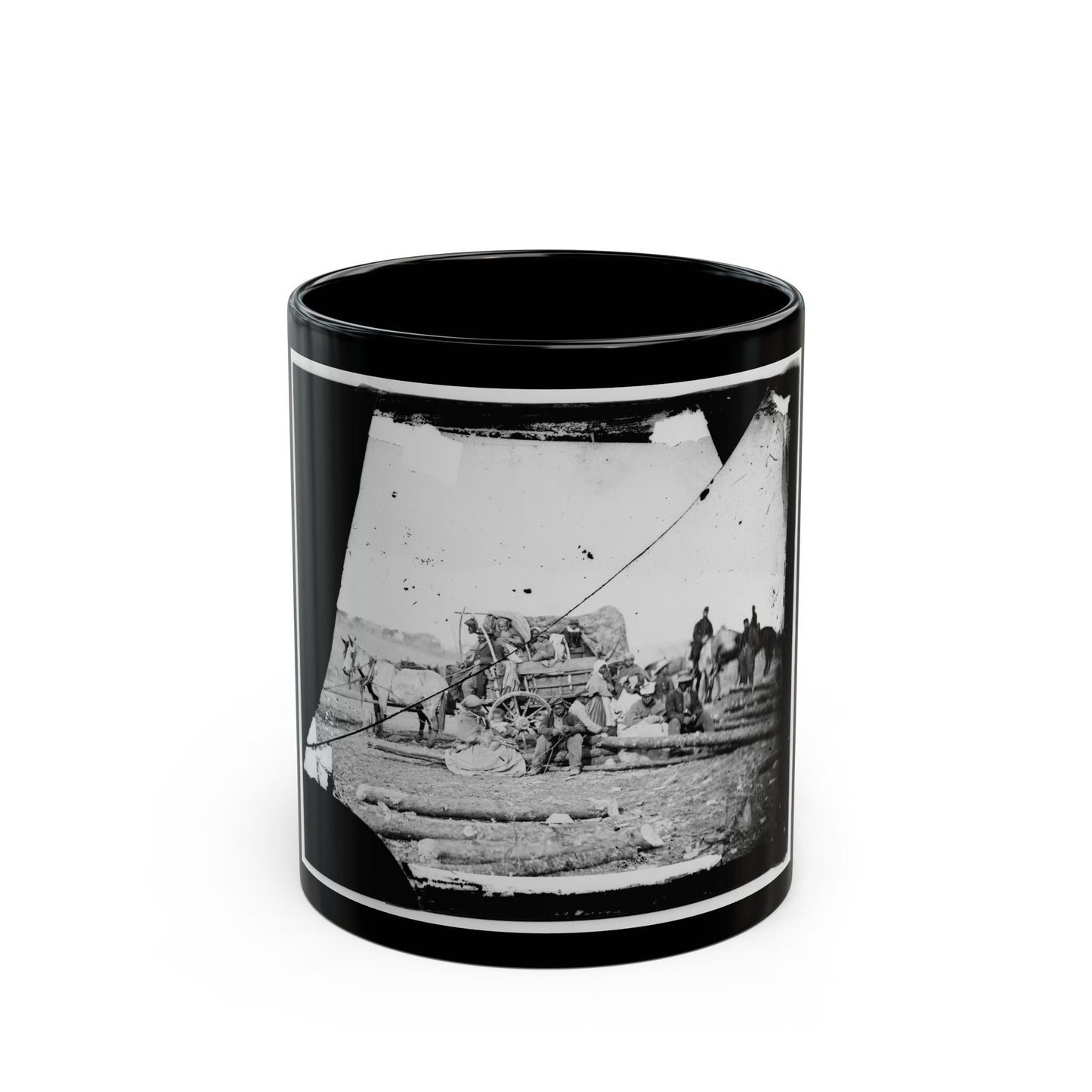 Arrival Of Negro Family In The Lines(2) (U.S. Civil War) Black Coffee Mug