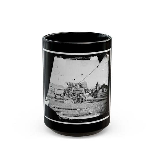 Arrival Of Negro Family In The Lines(2) (U.S. Civil War) Black Coffee Mug