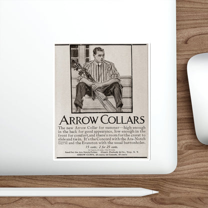 Arrow Collars Magazine Ad, Life magazine, March 24, 1910 (Magazine Illustration) STICKER Vinyl Die-Cut Decal-The Sticker Space