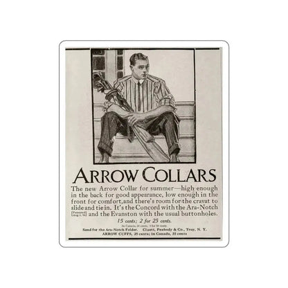 Arrow Collars Magazine Ad, Life magazine, March 24, 1910 (Magazine Illustration) STICKER Vinyl Die-Cut Decal - The Sticker Space