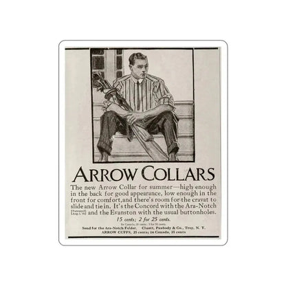 Arrow Collars Magazine Ad, Life magazine, March 24, 1910 (Magazine Illustration) STICKER Vinyl Die-Cut Decal - The Sticker Space