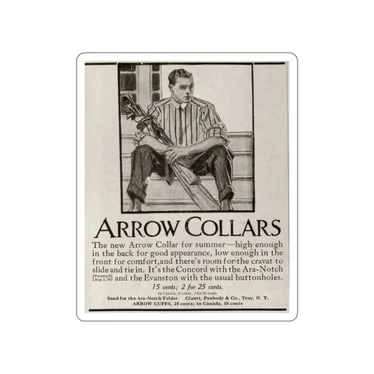 Arrow Collars Magazine Ad, Life magazine, March 24, 1910 (Magazine Illustration) STICKER Vinyl Die-Cut Decal White Die-Cut 2 Inch - The Sticker Space