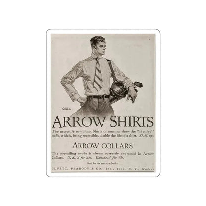 Arrow Collars Magazine Ad, The Saturday Evening Post, June 7, 1913 (Magazine Illustration) STICKER Vinyl Die-Cut Decal - The Sticker Space