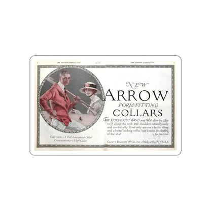 Arrow Collars Magazine Ad, The Saturday Evening Post, June 9, 1917 (Magazine Illustration) STICKER Vinyl Die-Cut Decal - The Sticker Space