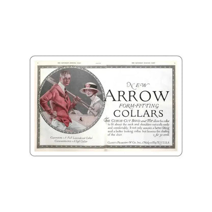 Arrow Collars Magazine Ad, The Saturday Evening Post, June 9, 1917 (Magazine Illustration) STICKER Vinyl Die-Cut Decal White Die-Cut 2 Inch - The Sticker Space