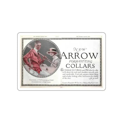 Arrow Collars Magazine Ad, The Saturday Evening Post, June 9, 1917 (Magazine Illustration) STICKER Vinyl Die-Cut Decal White Die-Cut 3 Inch - The Sticker Space