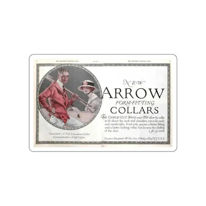 Arrow Collars Magazine Ad, The Saturday Evening Post, June 9, 1917 (Magazine Illustration) STICKER Vinyl Die-Cut Decal White Die-Cut 4 Inch - The Sticker Space