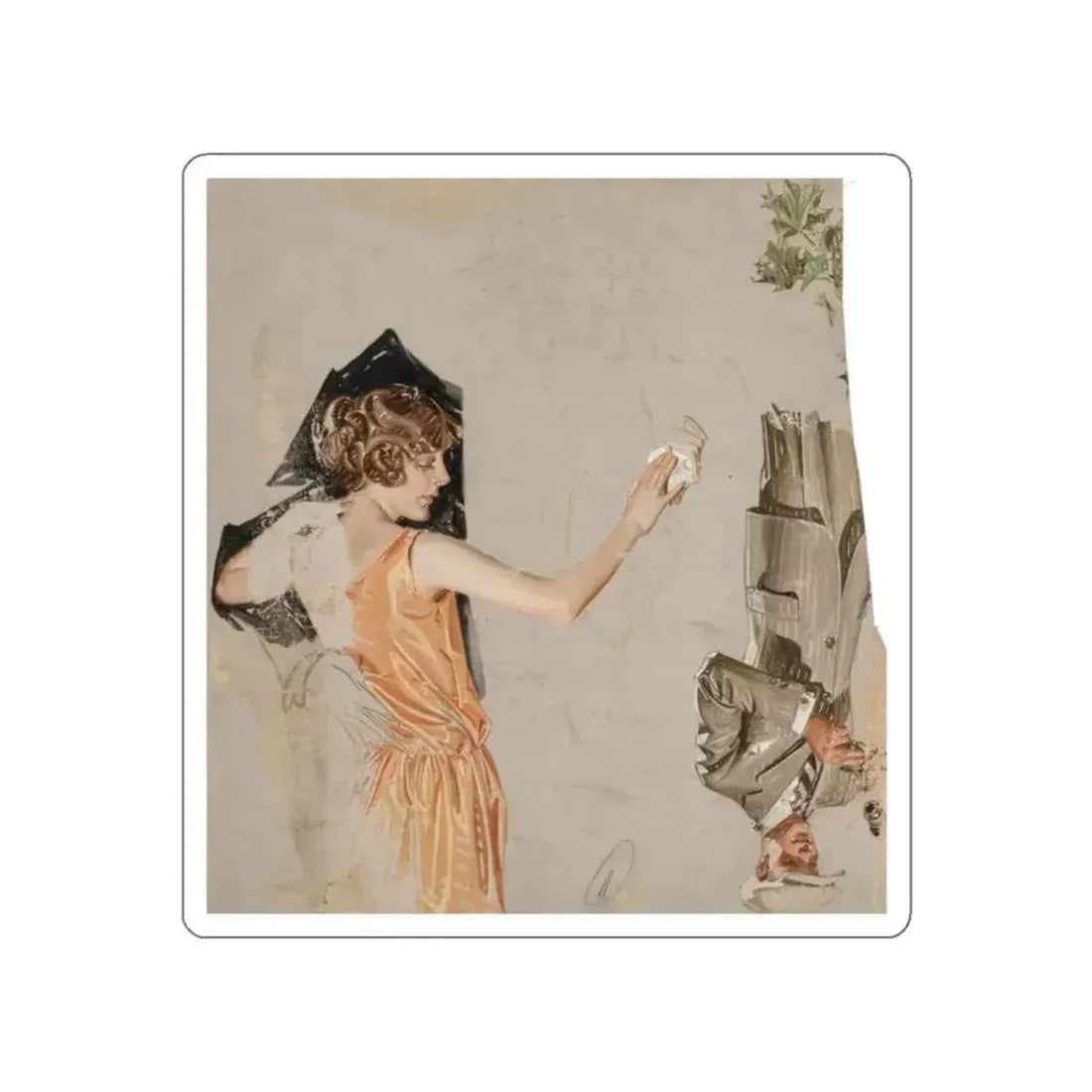 Arrow Collars & Shirts advertisement study (Magazine Illustration) STICKER Vinyl Die-Cut Decal - The Sticker Space