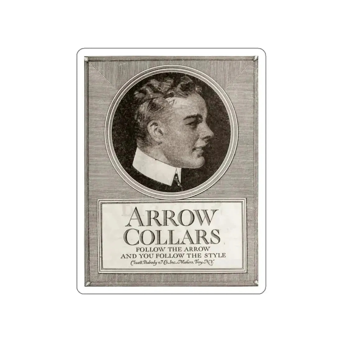 Arrow Collars, The Saturday Evening Post, March 6, 1920 (Magazine Illustration) STICKER Vinyl Die-Cut Decal - The Sticker Space