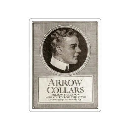Arrow Collars, The Saturday Evening Post, March 6, 1920 (Magazine Illustration) STICKER Vinyl Die-Cut Decal White Die-Cut 2 Inch - The Sticker Space