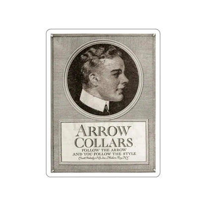 Arrow Collars, The Saturday Evening Post, March 6, 1920 (Magazine Illustration) STICKER Vinyl Die-Cut Decal White Die-Cut 3 Inch - The Sticker Space