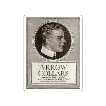 Arrow Collars, The Saturday Evening Post, March 6, 1920 (Magazine Illustration) STICKER Vinyl Die-Cut Decal White Die-Cut 4 Inch - The Sticker Space