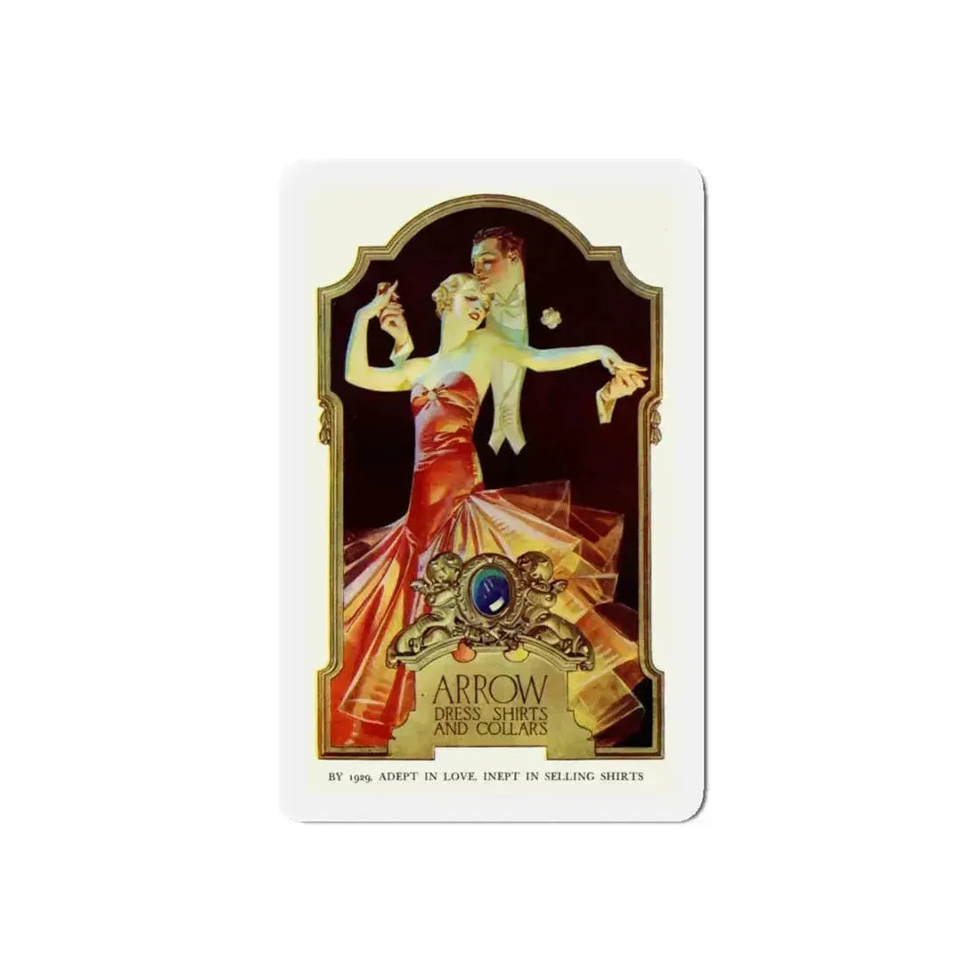 Arrow Dress Shirts and Collars ad, 1929 (Magazine Illustration) Refrigerator Magnet - The Sticker Space