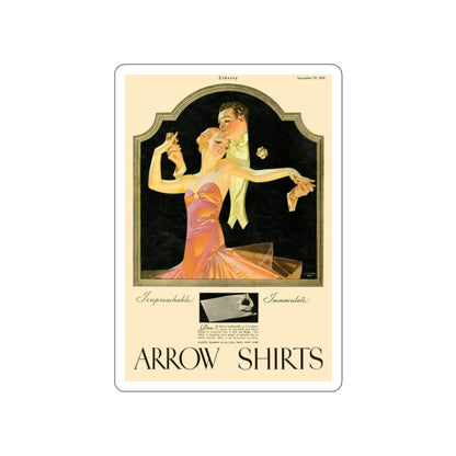 Arrow Shirts advertisement, 1930 (Magazine Illustration) STICKER Vinyl Die-Cut Decal-White-The Sticker Space