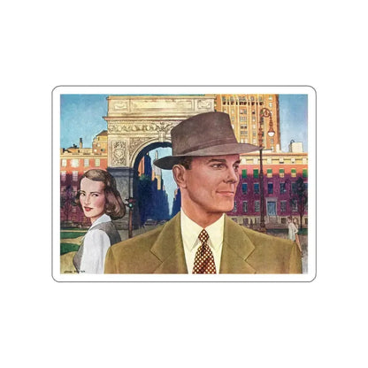 Arrow Shirts advertisement, 1948 (Magazine Illustration) STICKER Vinyl Die-Cut Decal White Die-Cut 4 Inch - The Sticker Space