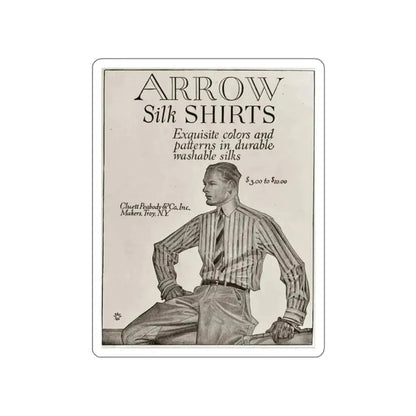 Arrow Silk Shirts (1914) (Magazine Illustration) STICKER Vinyl Die-Cut Decal - The Sticker Space